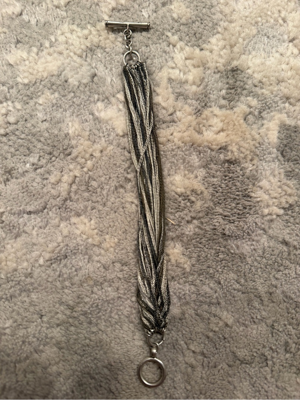 Kenneth Cole Multi-Strand Silver Toggle Bracelet